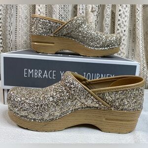 Dansko Gold Glitter Shoes